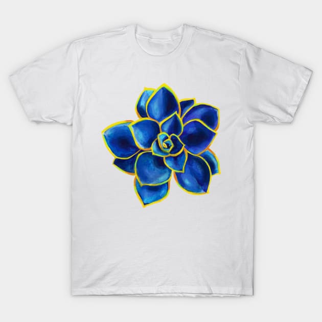 Blue Succulent T-Shirt by artbysavi